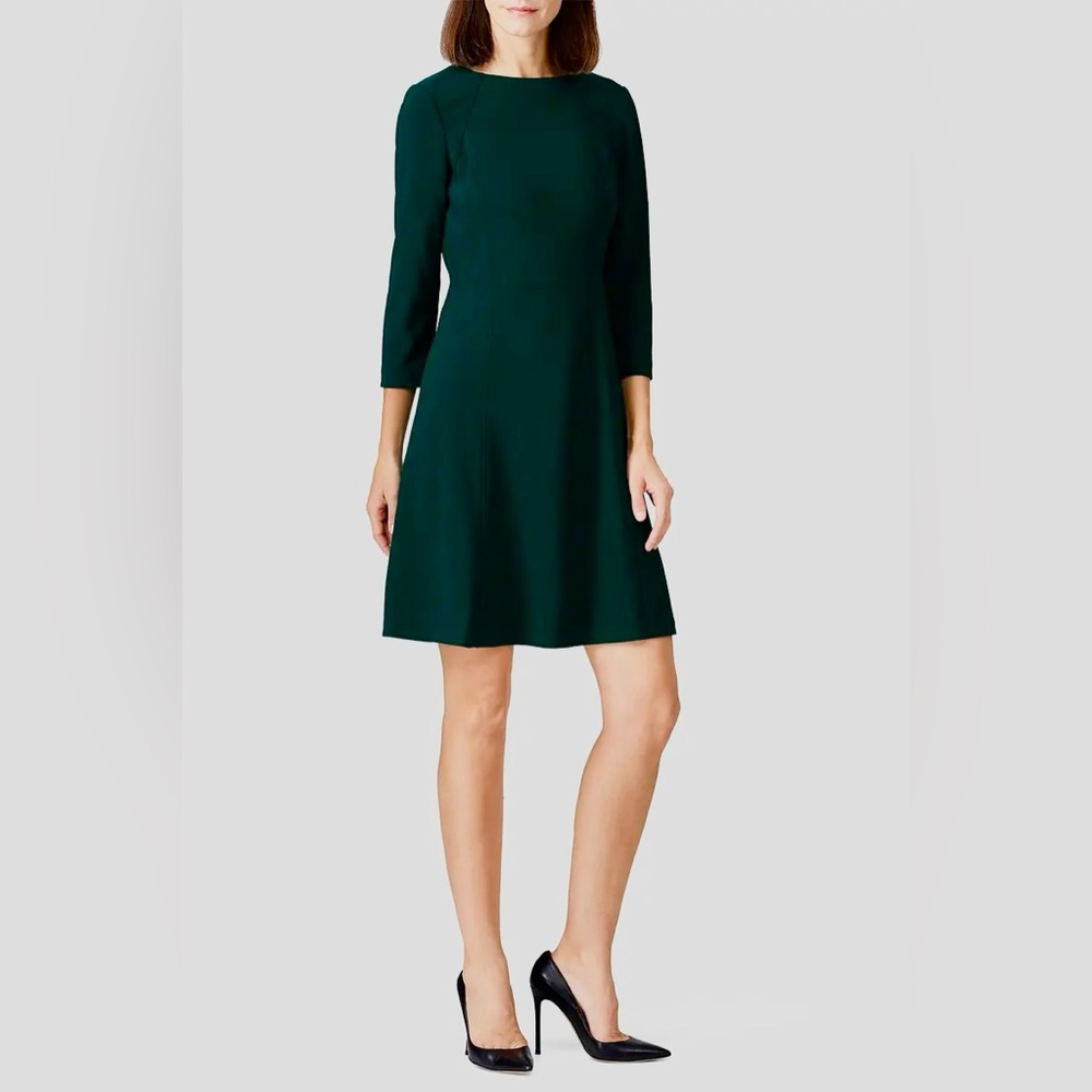 TRINA TURK Dark Green Long Sleeve Dress